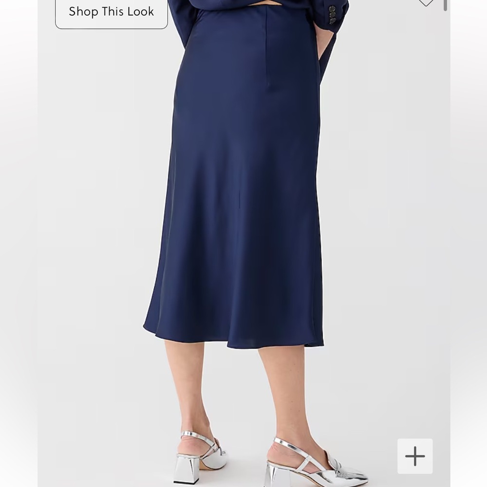 J Crew navy Gwyneth slip skirt size M NWOT
